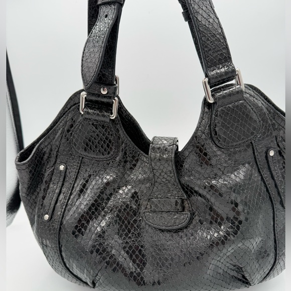 Celine Black Python Embossed Hobo Bag - Picture 4 of 12